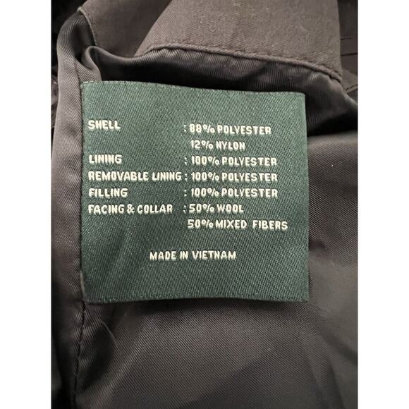 Ralph Lauren Dorian Pea Coat Water Repel Brown Wool Quilted Liner Mens Large 48L - Picture 6 of 8